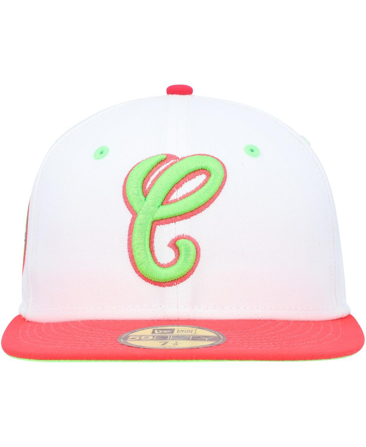Men's New Era Coral Chicago White Sox Cooperstown Collection Comiskey Park 75th Anniversary Strawberry Lolli 59FIFTY Fitted Hat - Coral
