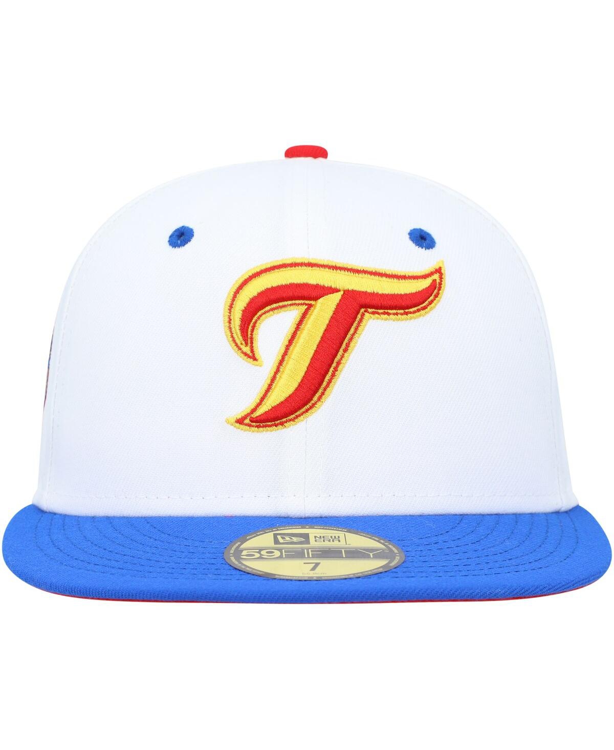 New Era Men's  White, Royal Toronto Blue Jays 30th Anniversary Cherry Lolli 59fifty Fitted Hat In White,royal