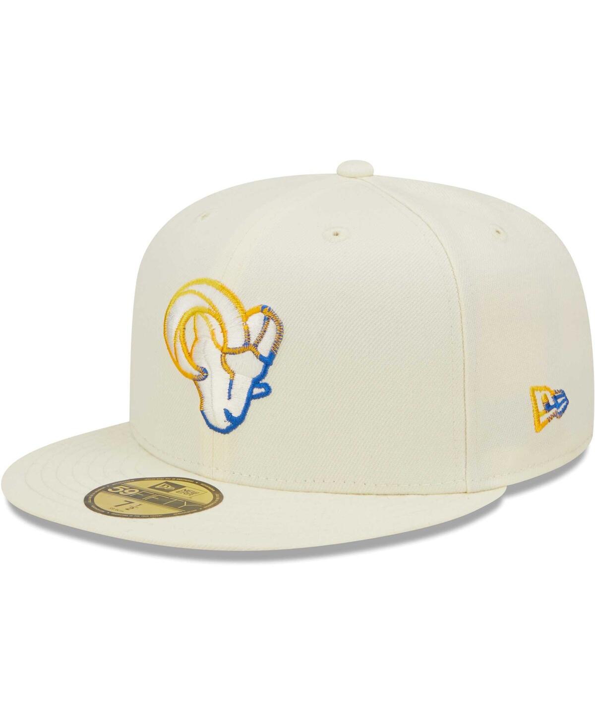 New Era Cream Los Angeles Rams Chrome Dim 59fifty Fitted Hat In Cream