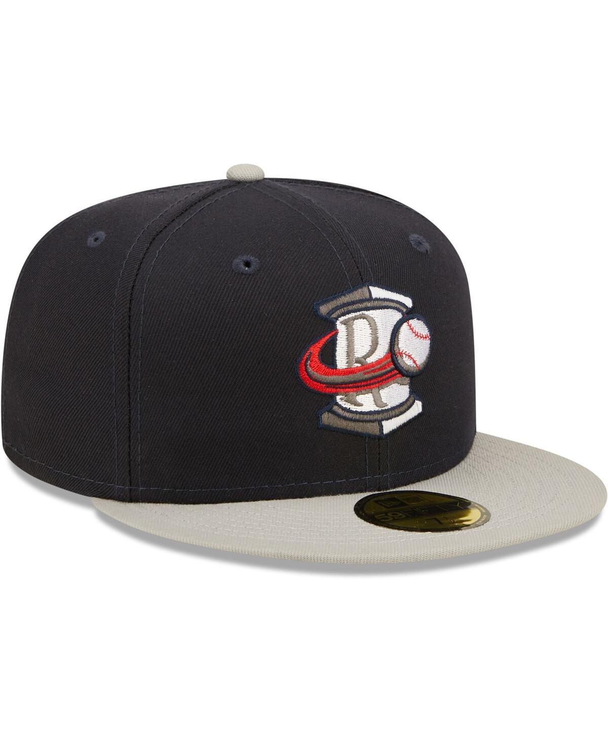 Men's New EraRome Braves Authentic Collection Road 59FIFTY Fitted Hat - Navy