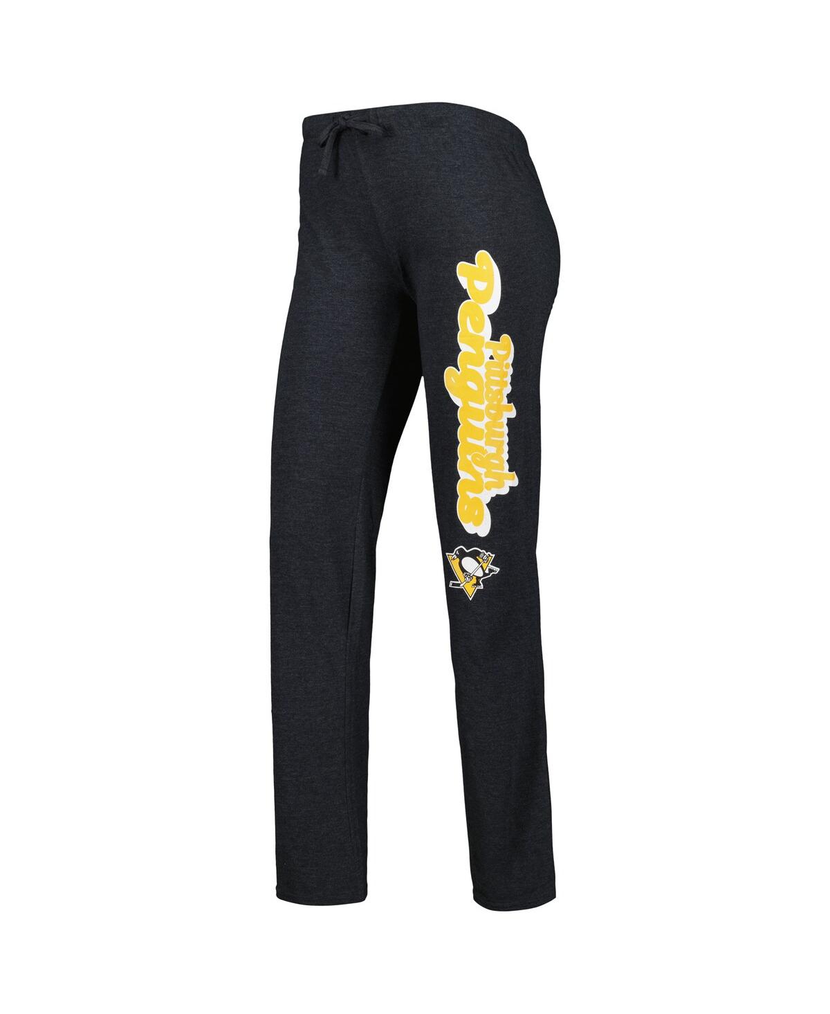 Shop Concepts Sport Women's Gold, Heather Black Pittsburgh Penguins Meter Muscle Tank Top And Pants Sleep Set In Gold,heather Black