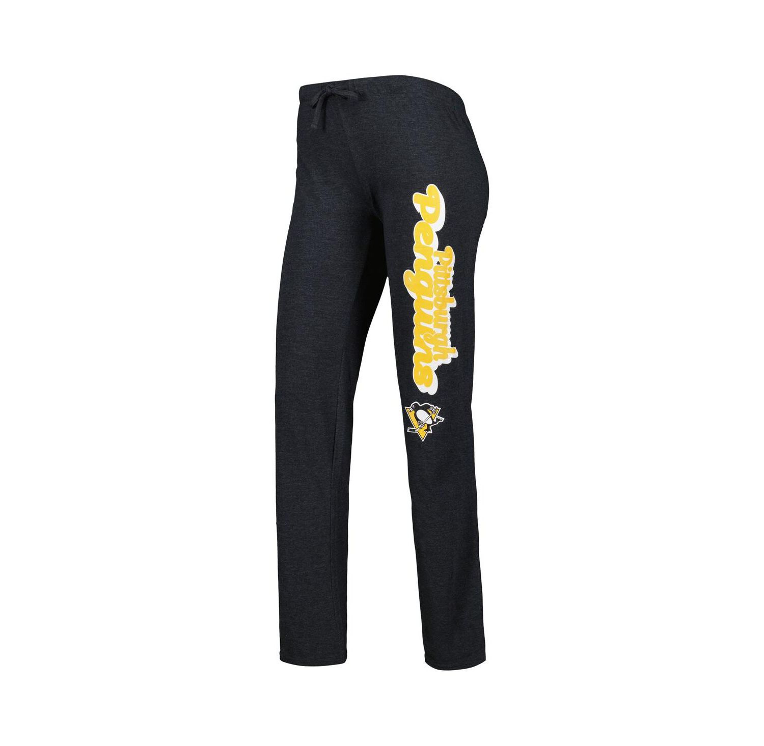Women's Gold, Heather Black Pittsburgh Penguins Meter Muscle Tank Top and Pants Sleep Set