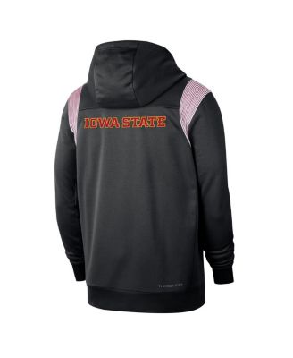 Men's Black Iowa State Cyclones Sideline Performance Full-Zip Hoodie