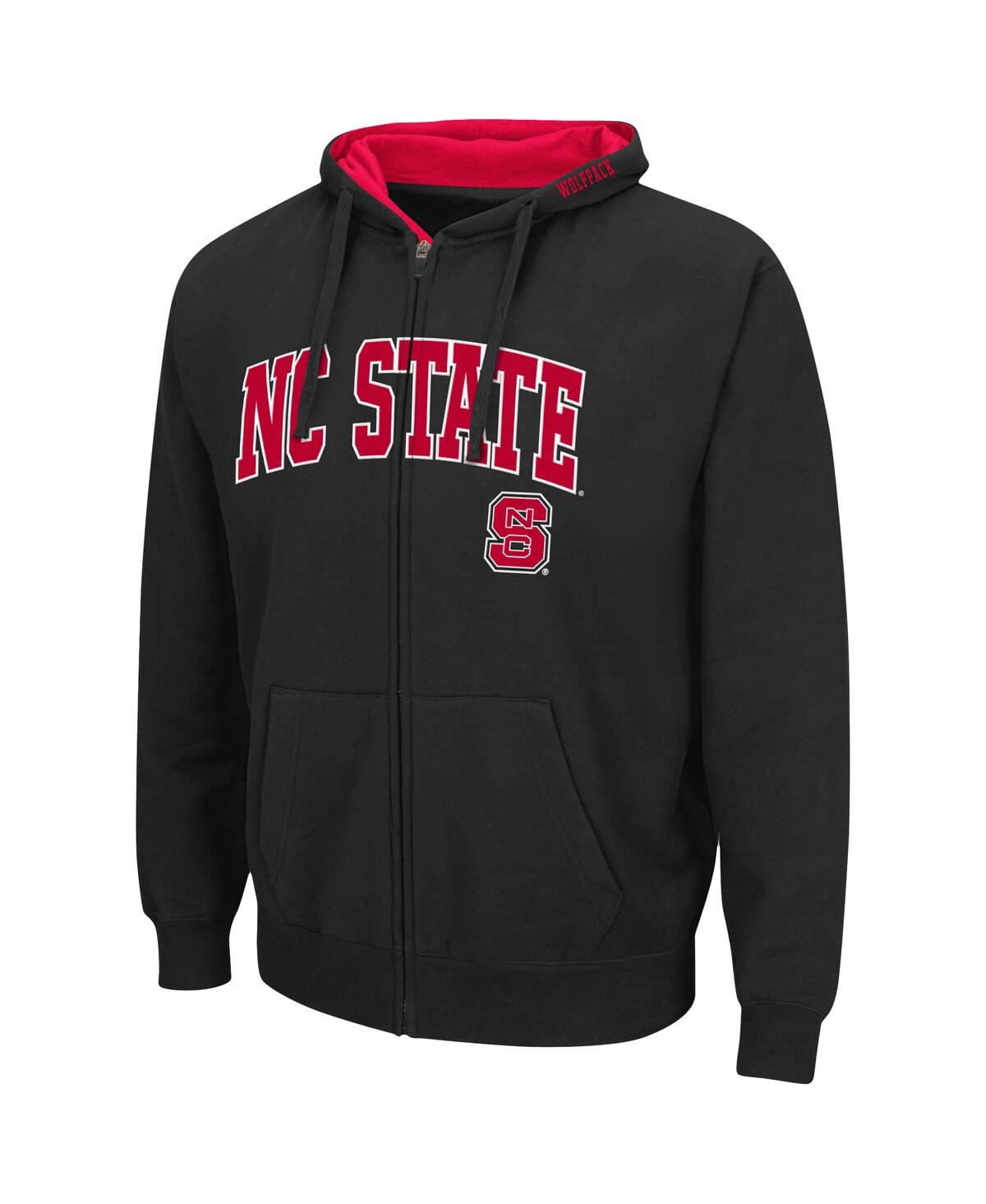Men's ColosseumNc State Wolfpack Arch and Logo 3.0 Full-Zip Hoodie - Black