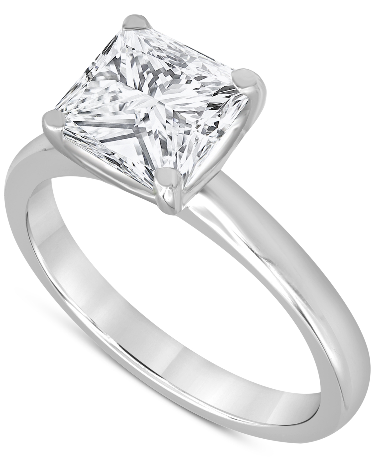 Shop Badgley Mischka Certified Lab Grown Diamond Princess-cut Solitaire Engagement Ring (5 Ct. T.w.) In 14k Gold In White Gold