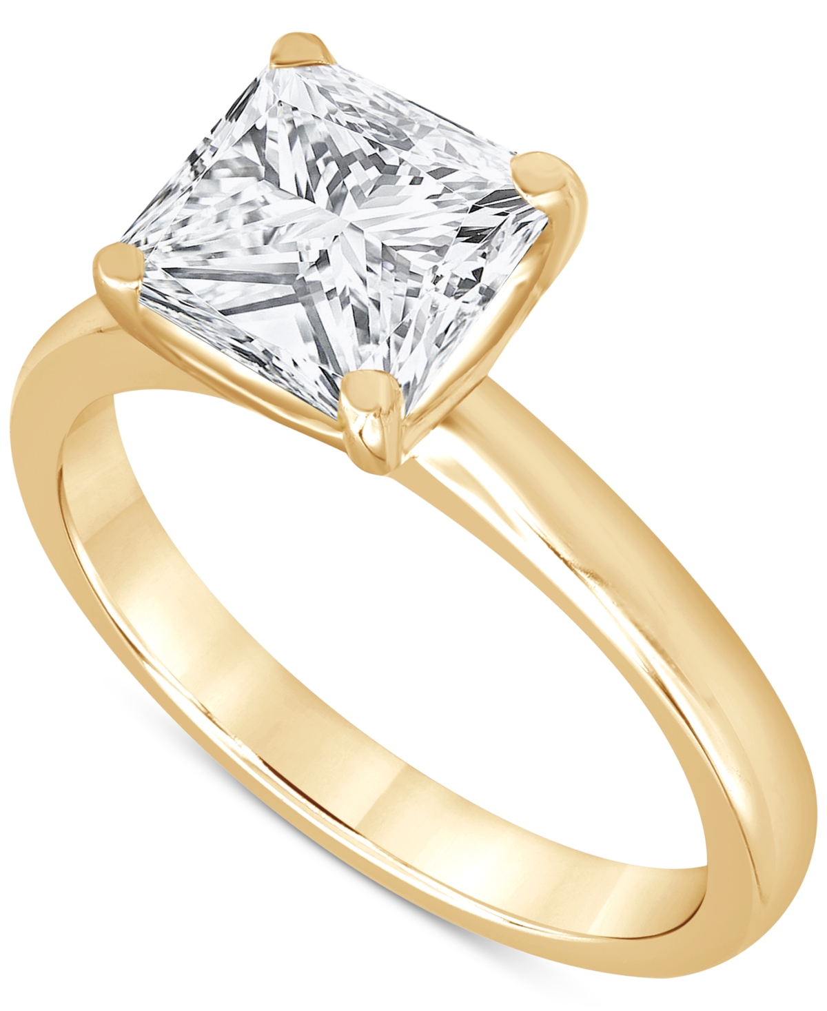 Shop Badgley Mischka Certified Lab Grown Diamond Princess-cut Solitaire Engagement Ring (5 Ct. T.w.) In 14k Gold In Yellow Gold