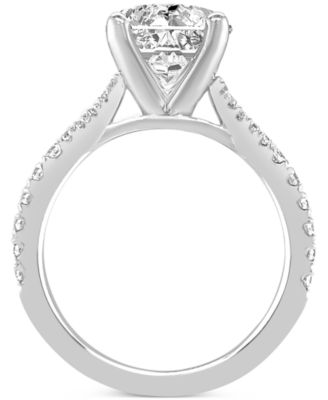 Certified Lab Grown Diamond Emerald-Cut Center Split Shank Engagement Ring (3-3/8 ct. t.w.) in 14k Gold