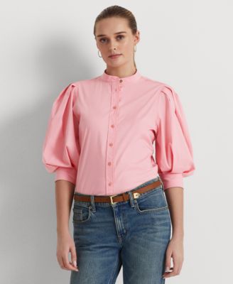 Lauren Ralph Lauren - Women's Cotton Blouson-Sleeve Shirt