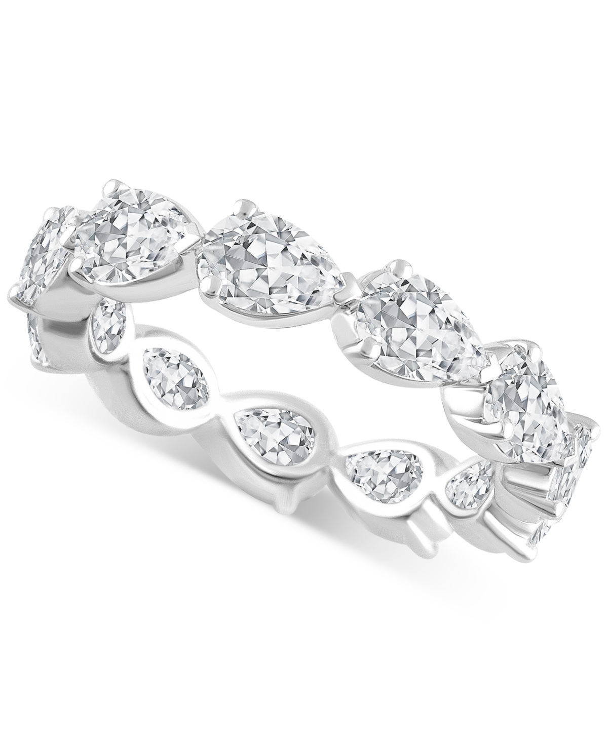 Badgley Mischka Certified Lab Grown Diamond Pear Eternity Band (4 Ct. T.w.) In 14k Gold In White Gold