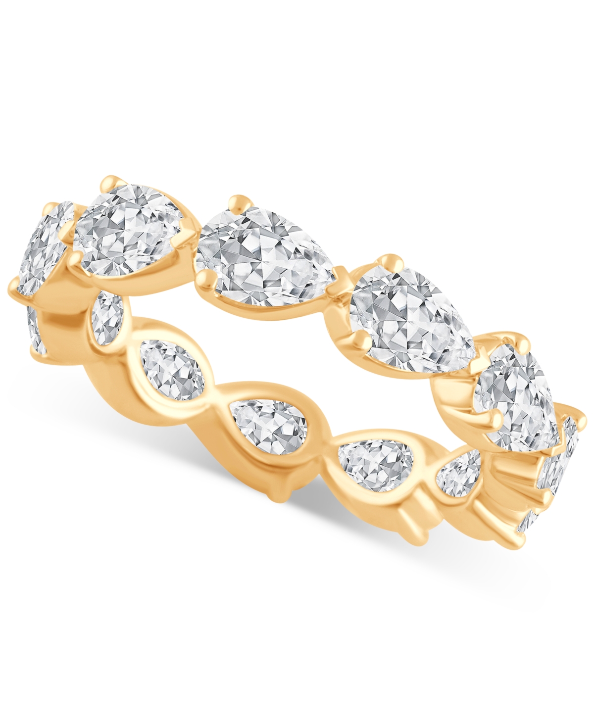 Badgley Mischka Certified Lab Grown Diamond Pear Eternity Band (4 Ct. T.w.) In 14k Gold In Yellow Gold