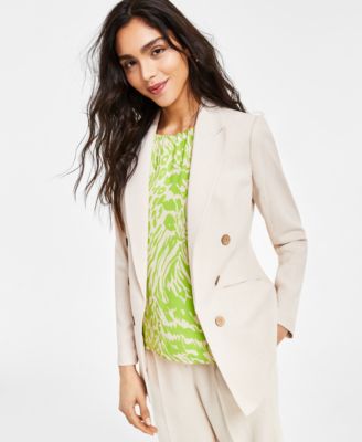Bar III - Women's Peak Lapel Faux-Double-Breasted Blazer