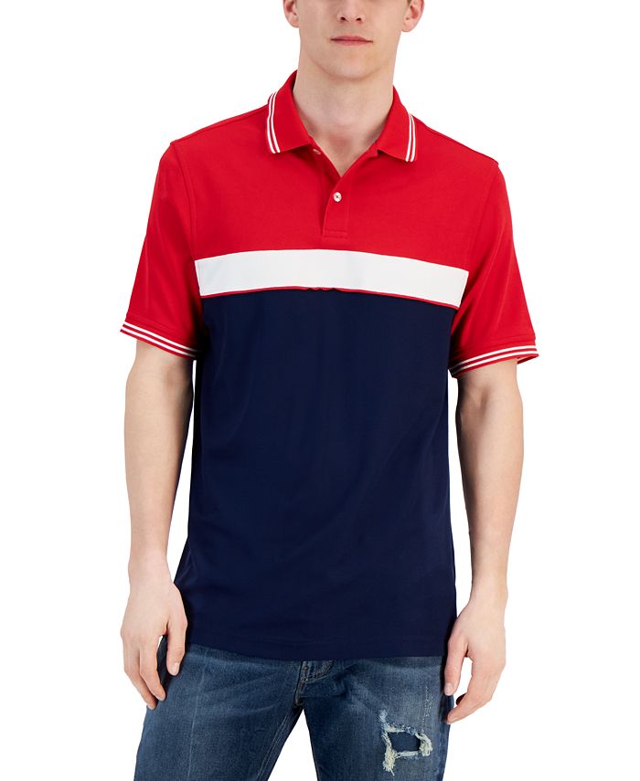Club Room Men's Sporty Stripe Polo Shirt, Created for Macy's - Macy's