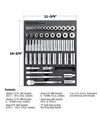 54 Piece Pro Tech 3/8 in. Dr. SAE &amp; Metric Socket Set