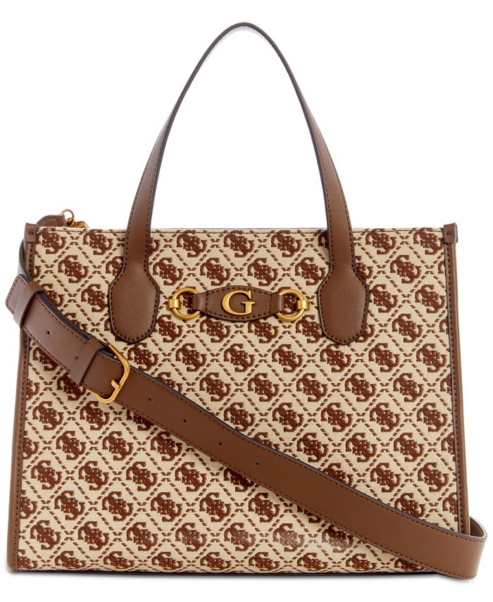 GUESS Izzy Medium 4G Monogram Jacquard Double Compartment Tote