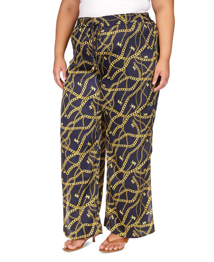 Michael Kors Plus Size High Rise Chain-Print High-Slit Pants & Reviews -  Pants & Capris - Plus Sizes - Macy's