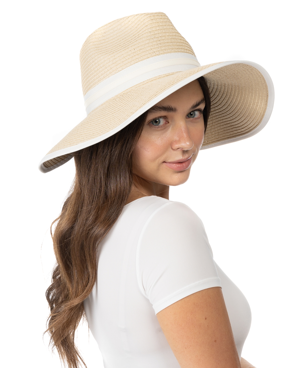 Giani Bernini Women's Panama Crown Face Framer Straw Hat In Natural ...