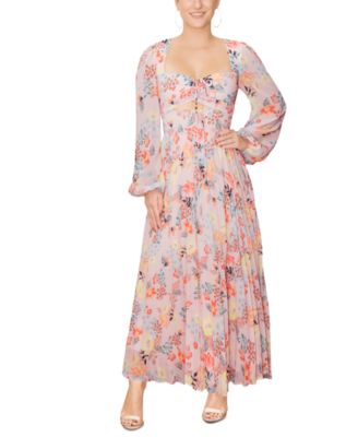 RACHEL Rachel Roy Women's Amira Printed Pleated Dress - Macy's