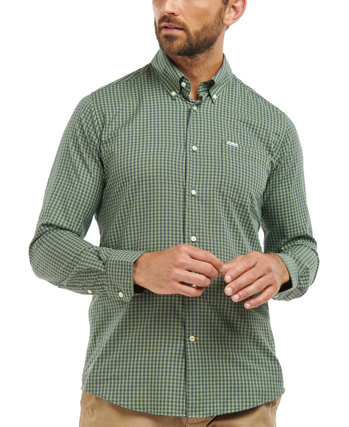 Shop Barbour Men's Grove Performance Shirt In Olive