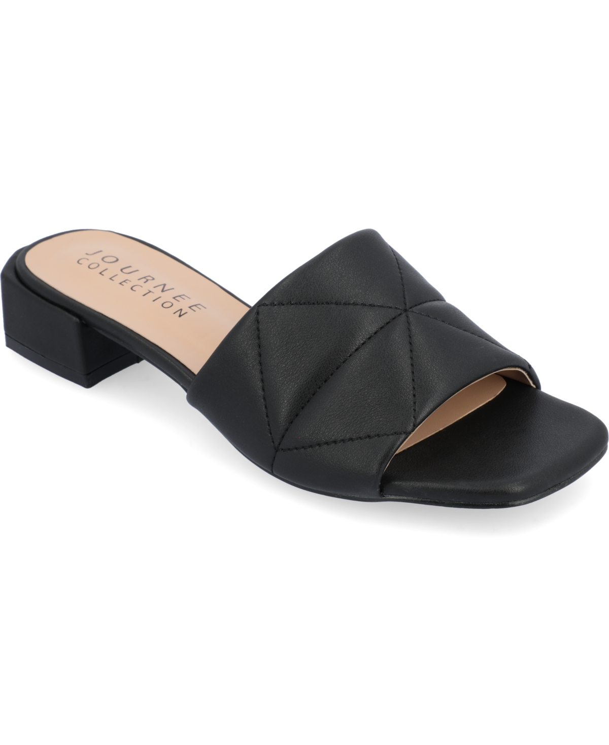 Journee Collection Elidia Quilted Slide Sandal In Black