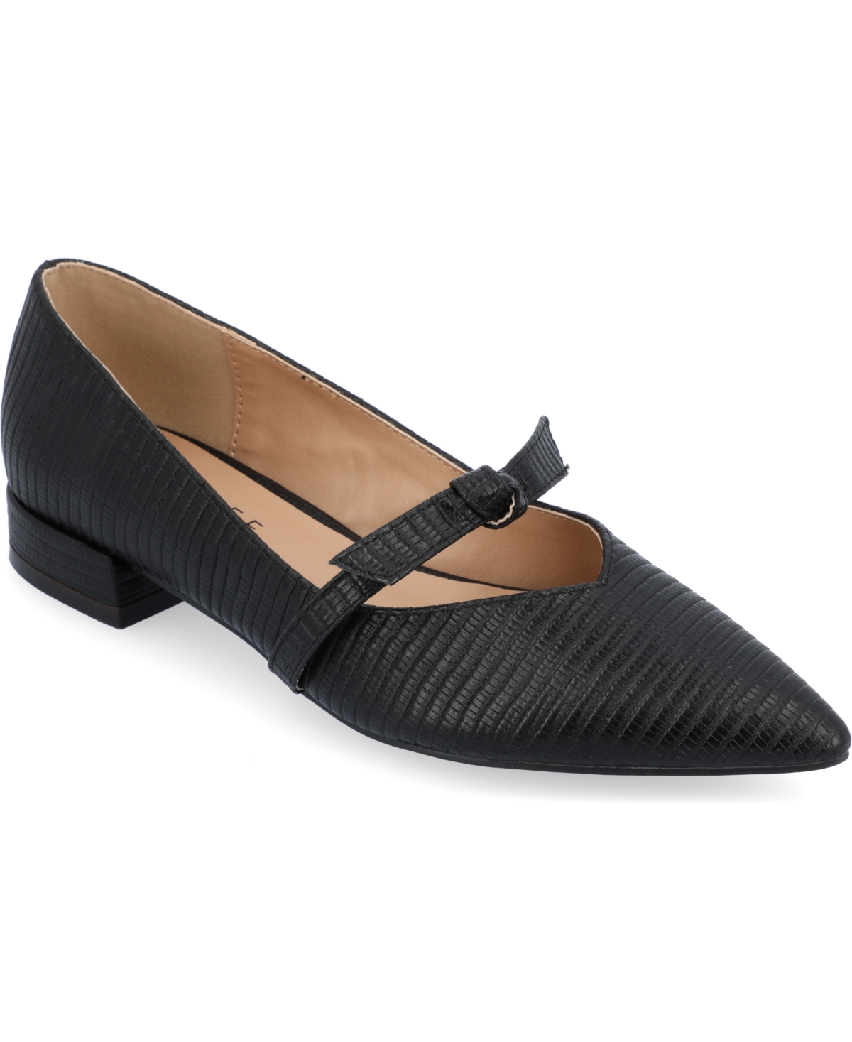 Journee Collection Women's Cait Bow Mary Jane Pointed Toe Flats In Black