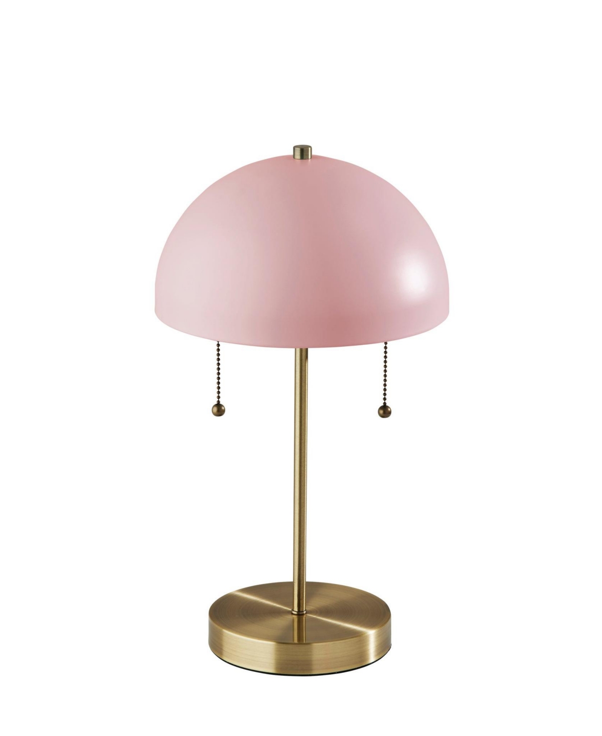Adesso Bowie Table Lamp In Antique-like Brass Light Pink