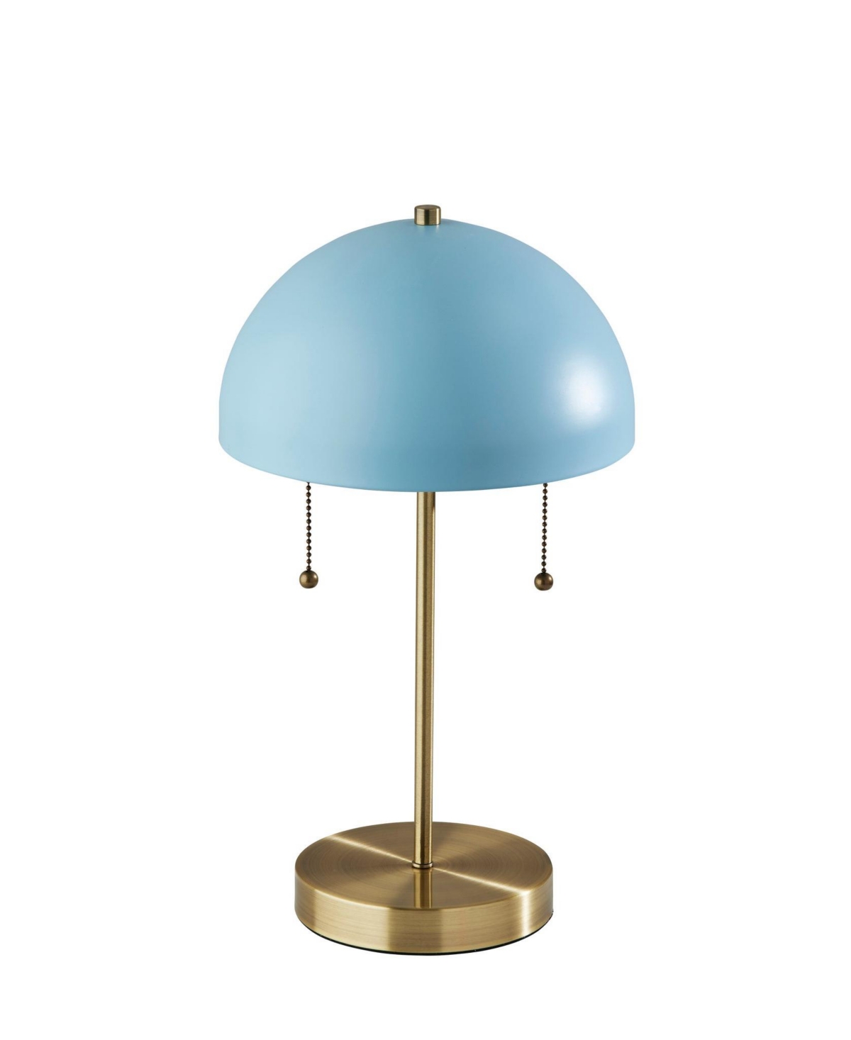 Adesso Bowie Table Lamp In Antique-like Brass Light Blue