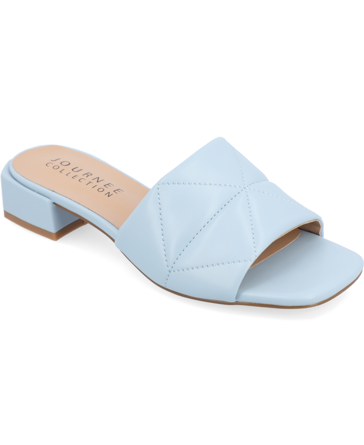 Journee Collection Elidia Quilted Slide Sandal In Blue
