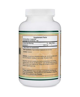 Double Wood Supplements Monolaurin - 210 Capsules, 1000 Mg Servings ...