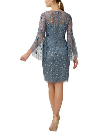 Adrianna Papell Women's Beaded Bell-Sleeve Sheath Dress - Macy's