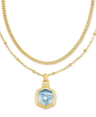 Kendra Scott - Nature Carved Crystal Layered Pendant Necklace, 16" + 3" extender