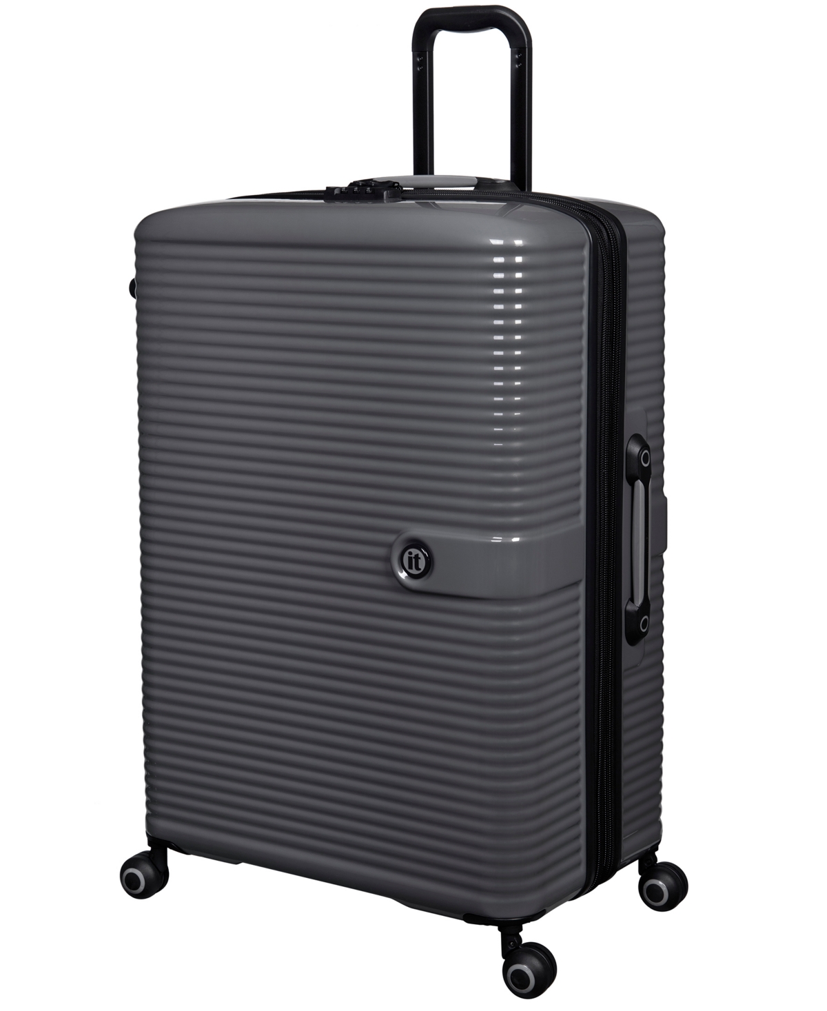 Shop It Luggage Helixian 29" Hardside Checked 8-wheel Expandable Spinner In Charcoal Gray