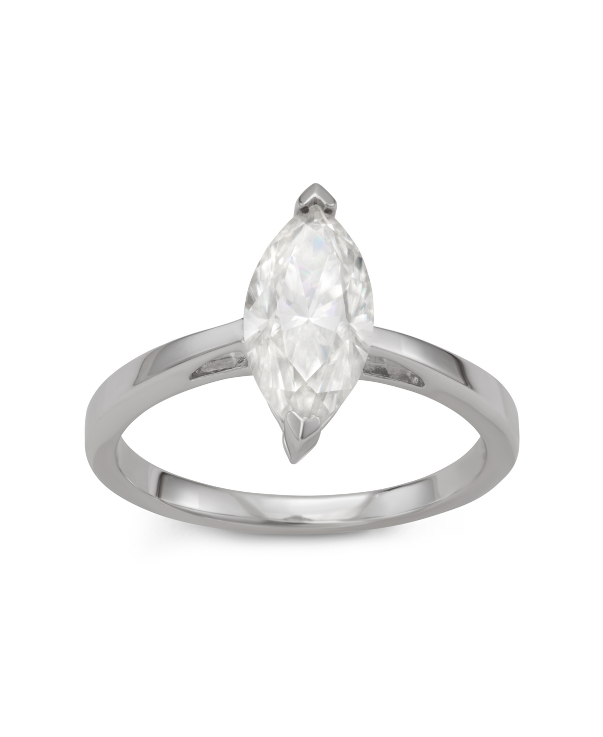 Moissanite Marquise Solitaire Ring (1 3/4 ct. t.w. Diamond Equivalent) in Sterling Silver - Sterling Silver