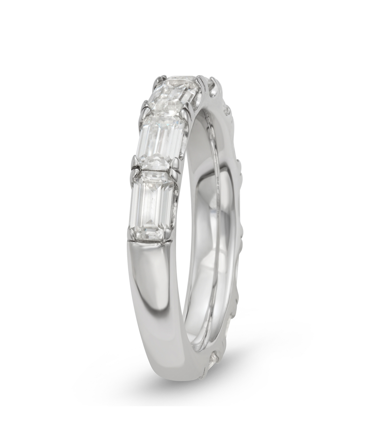 Charles & Colvard Moissanite Emerald Cut Wedding Band (2 3/4 ct. t.w. Diamond Equivalent) - Sterling Silver