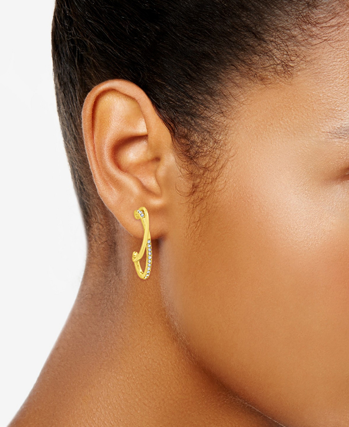 Shop And Now This Crystal Stone Hoop Earrings In Silver