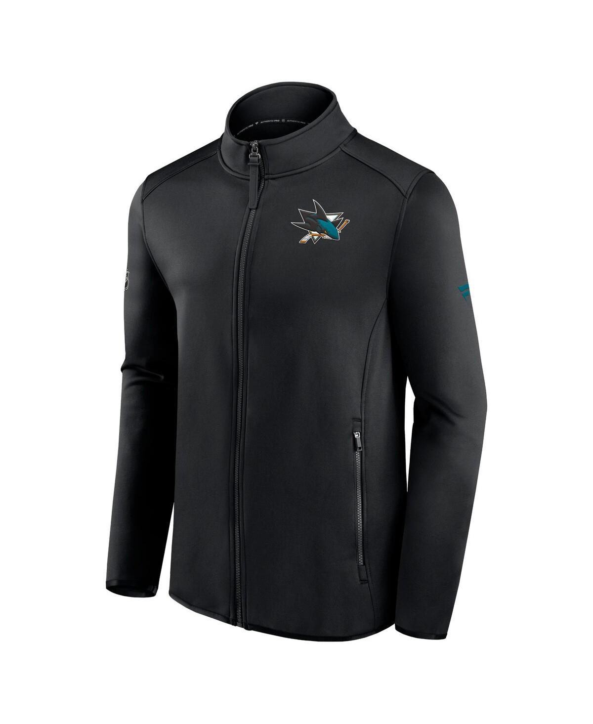 Fanatics Branded Black San Jose Sharks Authentic Pro Rink Fleece Full-zip Jacket In Black
