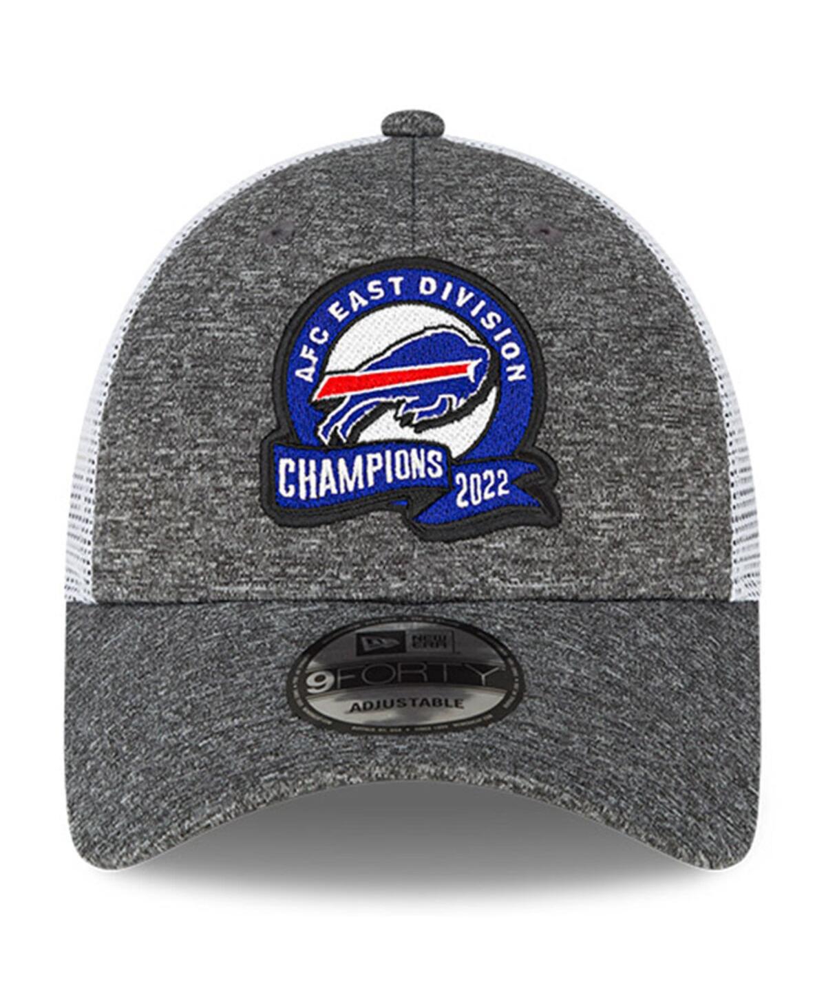 NEW ERA MEN'S NEW ERA HEATHER GRAY BUFFALO BILLS 2022 AFC EAST DIVISION CHAMPIONS LOCKER ROOM 9FORTY ADJUSTA 