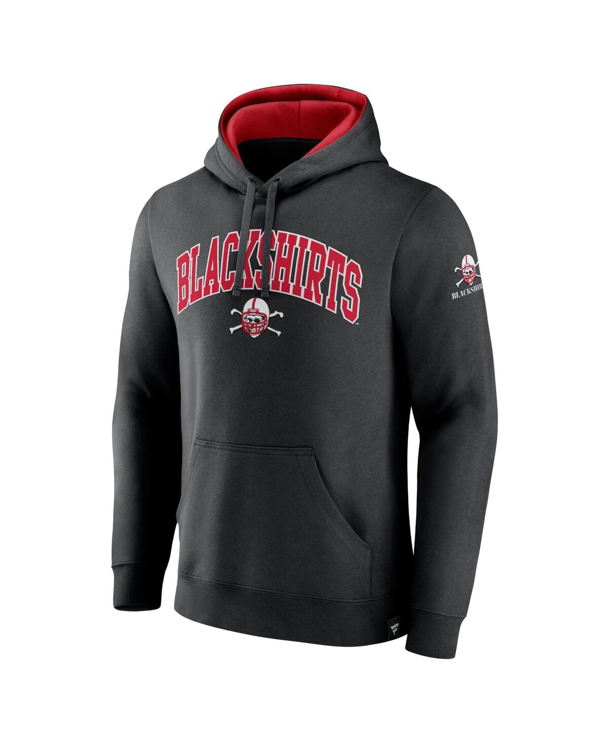 Men's FanaticsNebraska Huskers Arch and Logo Tackle Twill Pullover Hoodie - Black