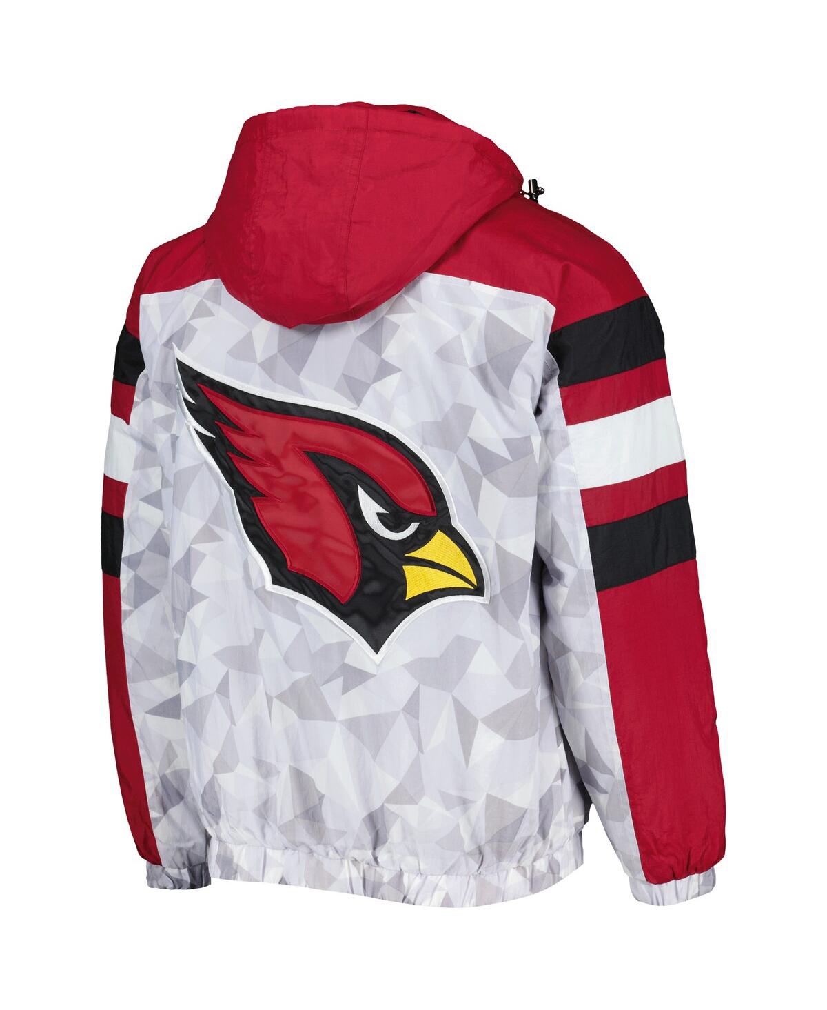 Starter Men's  White, Cardinal Arizona Cardinals Thursday Night Gridiron Raglan Half-zip Hooded Jacke In White,cardinal