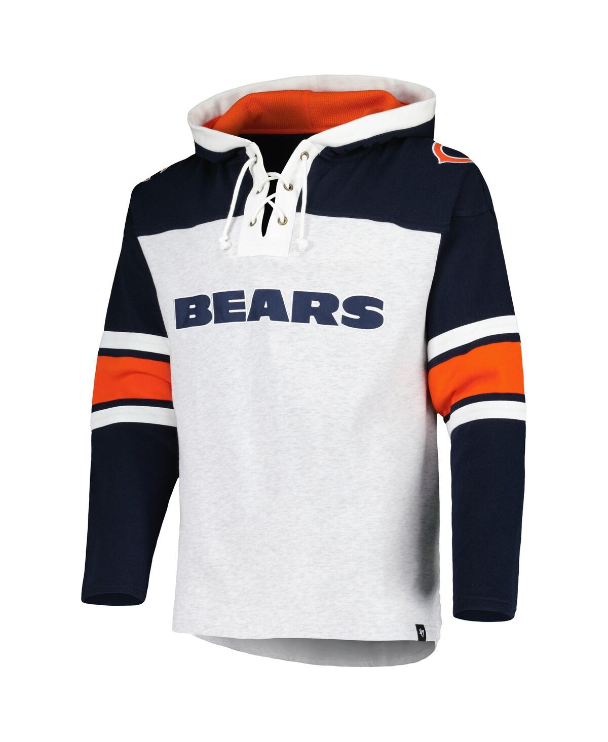 Shop 47 Brand Men's ' Chicago Bears Heather Gray Gridiron Lace-up Pullover Hoodie