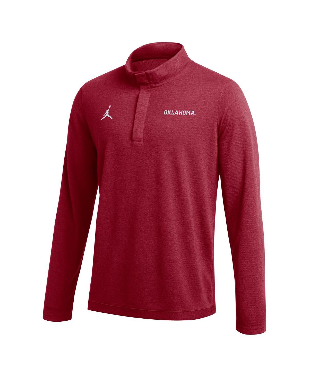 Shop Jordan Men's  Crimson Oklahoma Sooners Team Half-zip Top