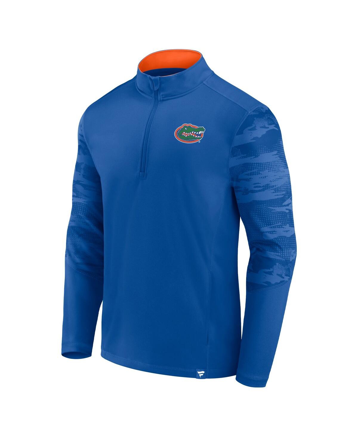 Fanatics Branded Royal Florida Gators Ringer Quarter-zip Top In Royal
