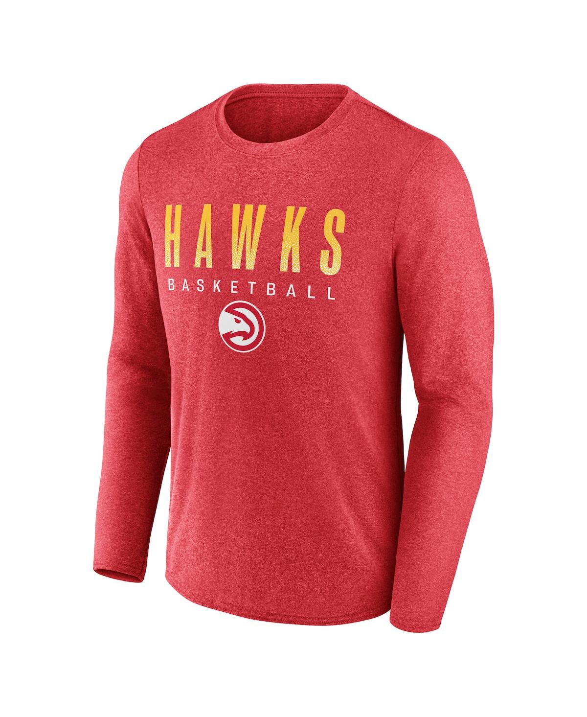 Shop Fanatics Men's  Heathered Red Atlanta Hawks Where Legends Play Iconic Practice Long Sleeve T-shirt