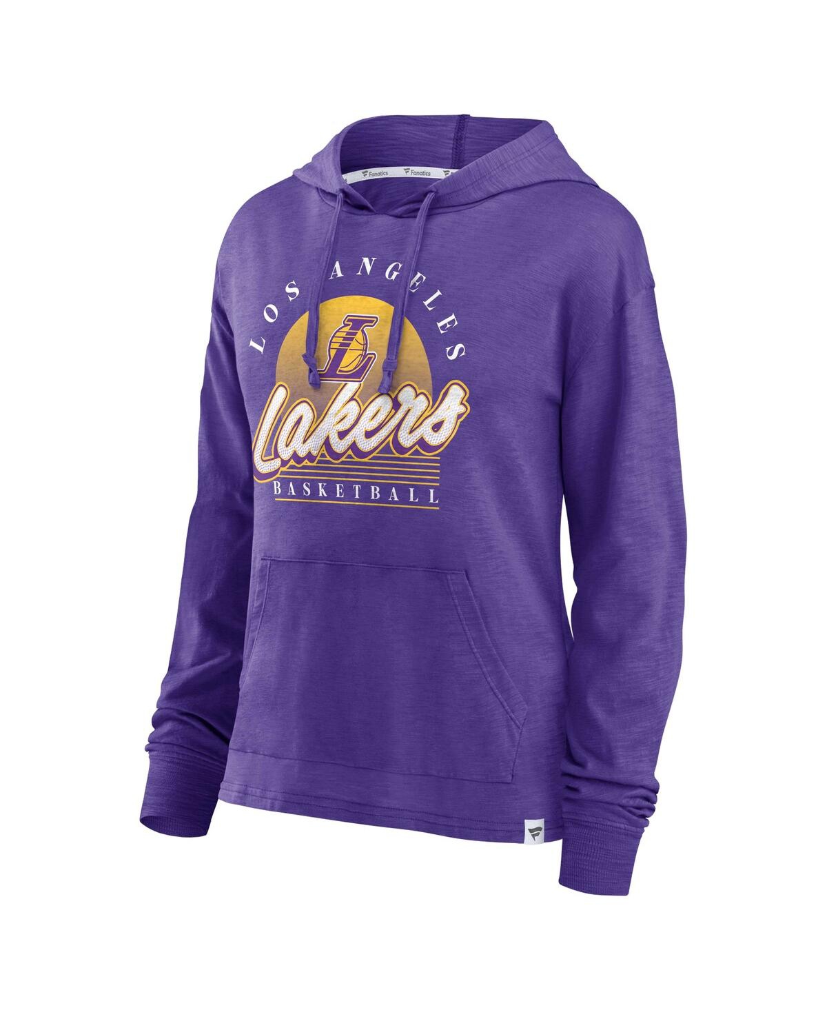Shop Fanatics Women's  Purple Los Angeles Lakers Full Steam Slub Hoodie T-shirt