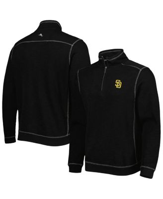 Men's Black San Diego Padres Tobago Bay Tri-Blend Quarter-Zip Sweatshirt