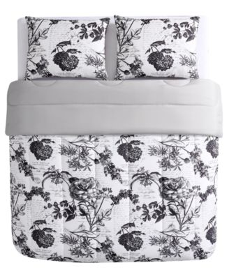 Painted Script 3 Piece Reversible Comforter Sets