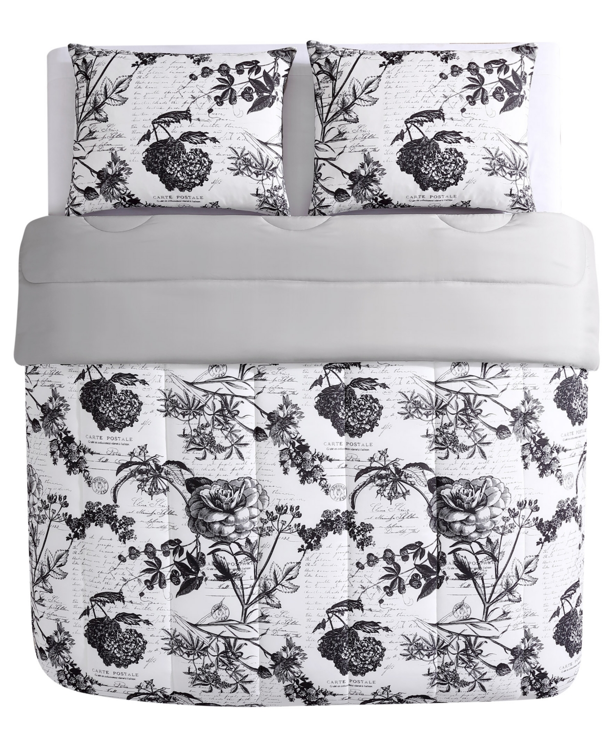 Hallmart Collectibles Painted Script 3 Piece Reversible Comforter Sets, Exclusively at Macy's