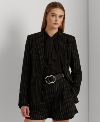 Lauren Ralph Lauren - Women's Pinstripe Linen-Blend Twill Blazer