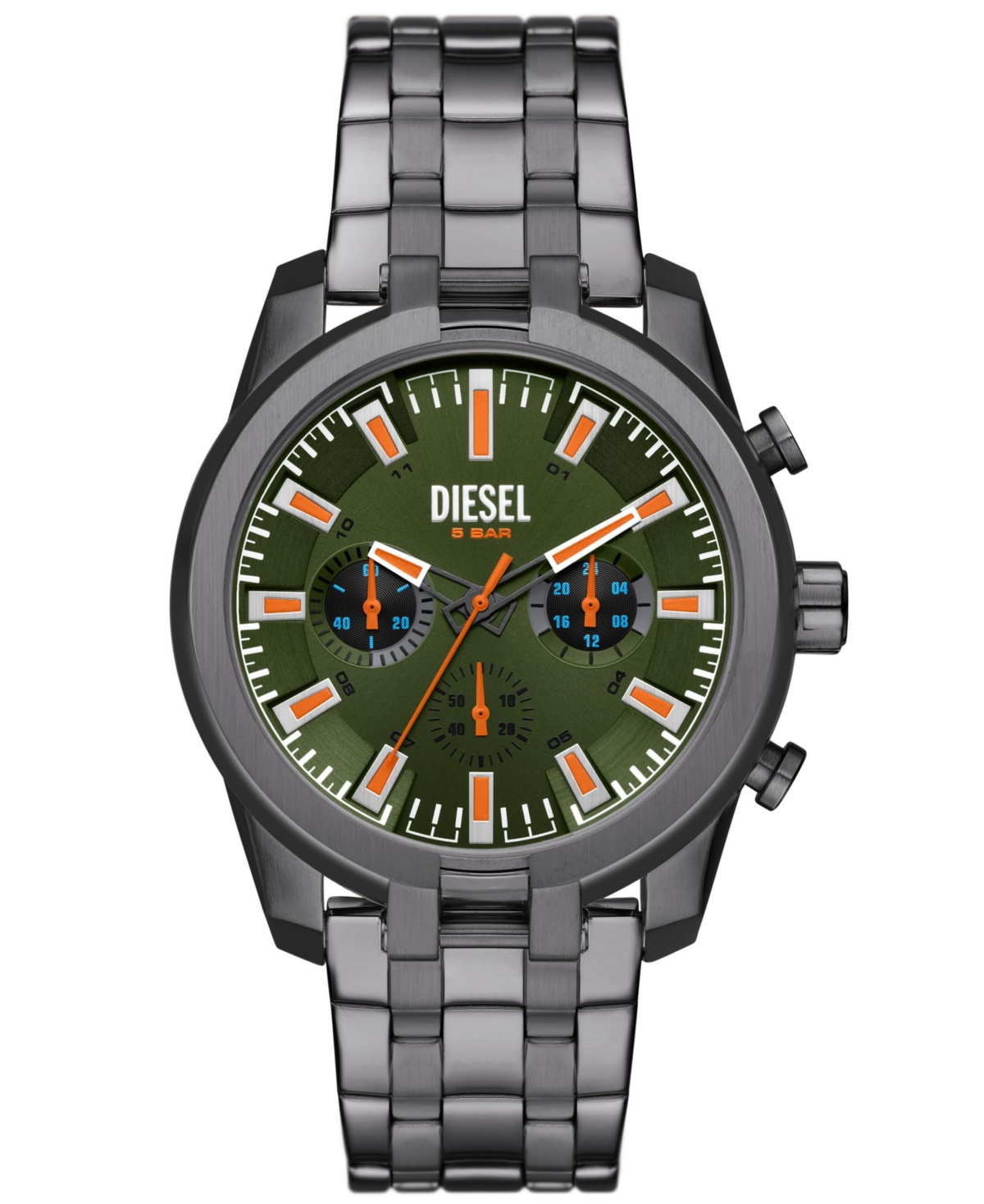 Shop Diesel Men's Split Chronograph Gunmetal Stainless Steel Watch 43mm