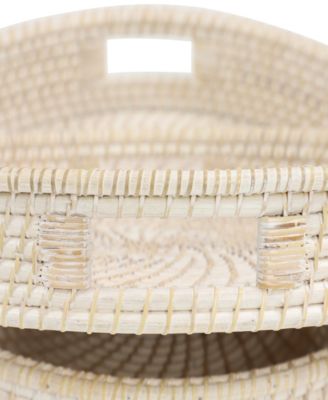 Light Rattan Tray with Slot Handles, Set of 2, 20", 16" W