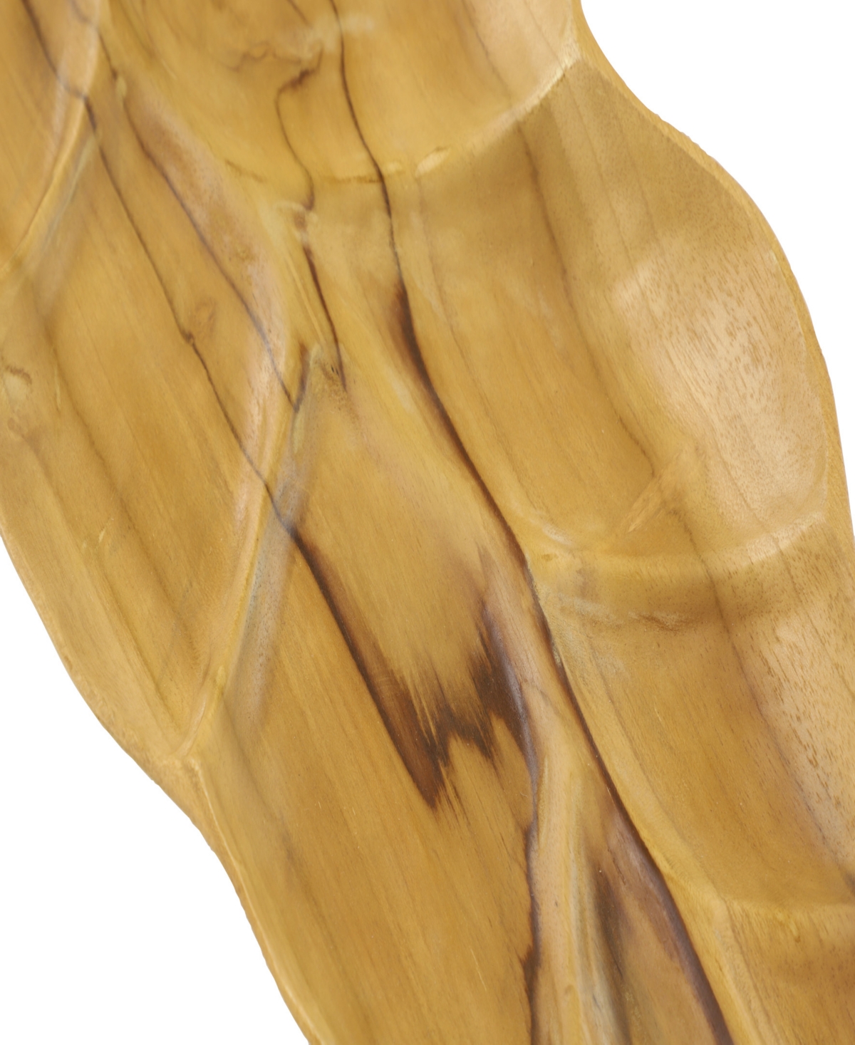 Rosemary Lane Teak Wood Live Edge Leaf Tray, Set of 3, 22", 21", 15" W